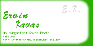 ervin kavas business card